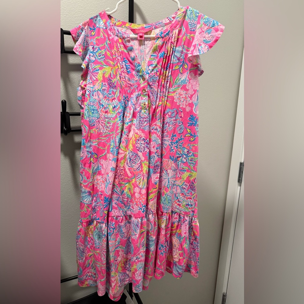 Lilly Pulitzer Pink and Blue Patterned Dress